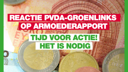 afbeelding met tekst: reactie PvdA-GroenLinks op armoederapport